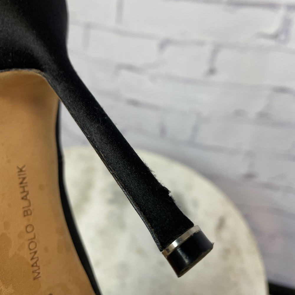 Manolo Blahnik Black Heels with Crystal Buckle - Picture 12 of 12
